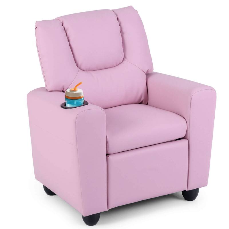 Costway Kids Recliner with Cup Holder with Adjustable Backrest &