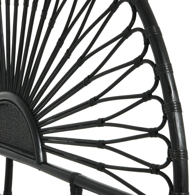 Rattan Headboard with Sunrise Design
