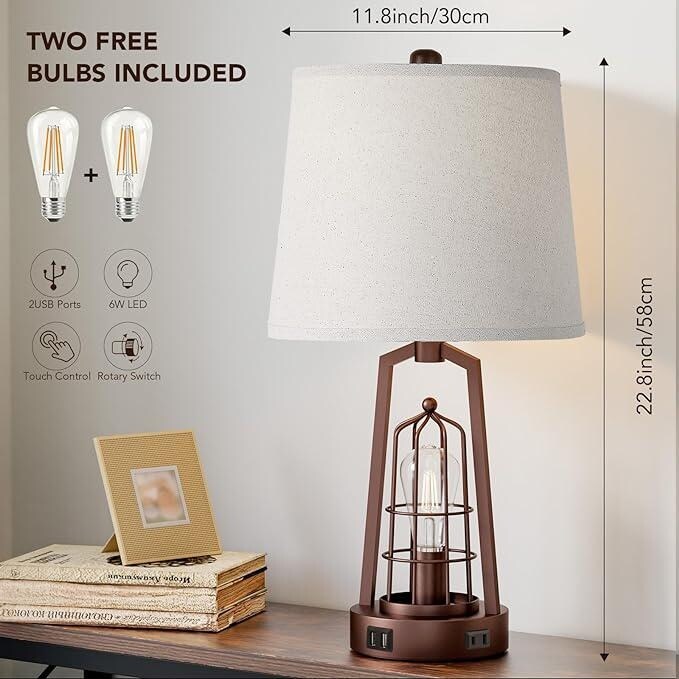 Oil rubbed bronze table lamp with usb port discount