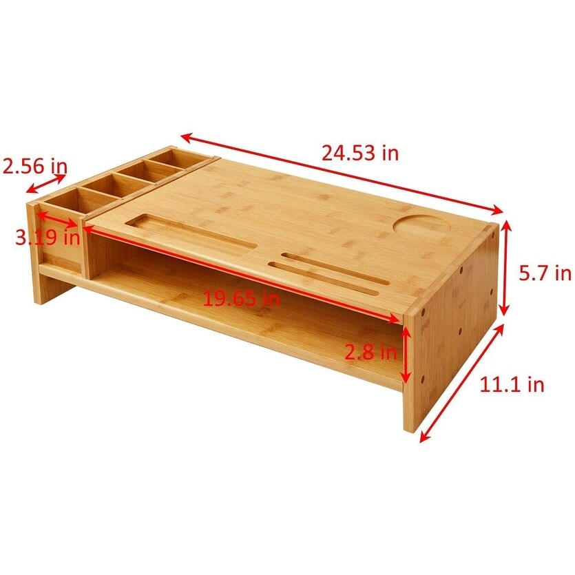 Storage 35326065 Stand Monitor Organizer Bed - Laptop Desktop Bamboo Beyond Riser & Bath -