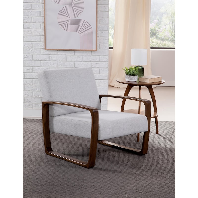 Rialto Wood Frame Upholstered Accent Chair - Beige/Espresso