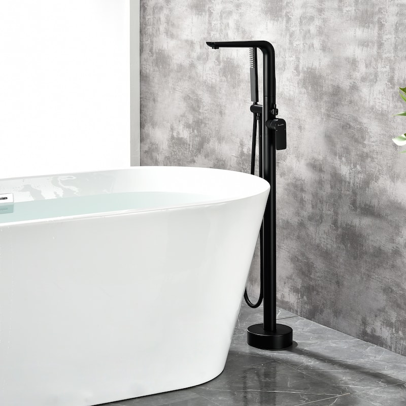 Single-Handle 1-Spray Tub and Shower Faucet-Built In Valve--Clihome - Black