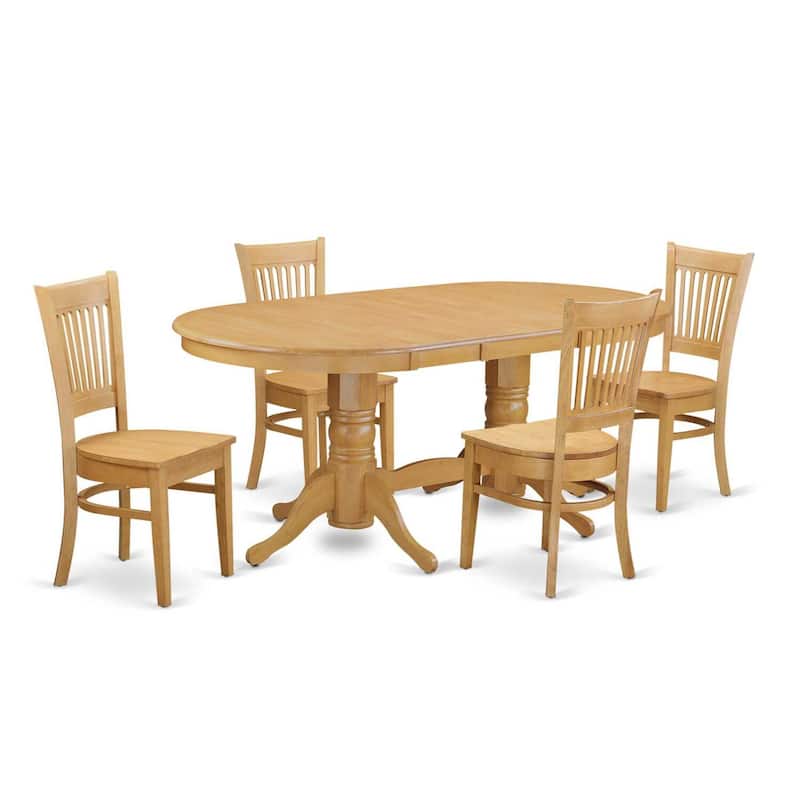 Dining Table Set - Modern Oval Table with Chairs - Kitchen Dining Room Furniture