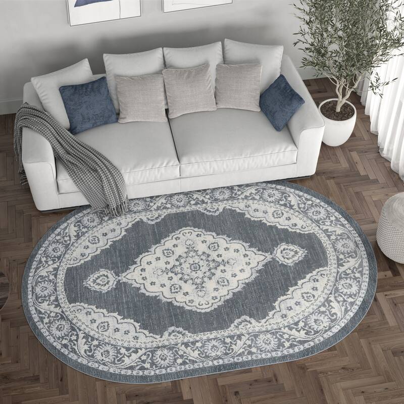 Carrington Shabby Chic Medallion Indoor Area Rug