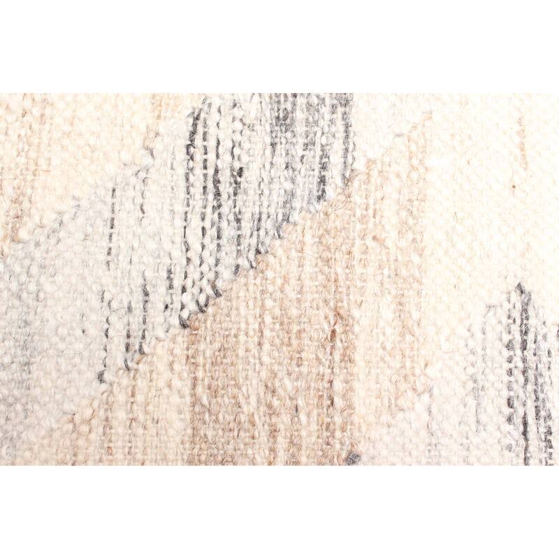 ECARPETGALLERY Flat-Weave Ankara FW Cream Wool Kilim - 5'5 x 7'5