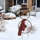 preview thumbnail 4 of 9, Glitzhome Christmas Metal Bike Wheel Snowman Yard Stake with a Plaid Scarf ( 2 Function)