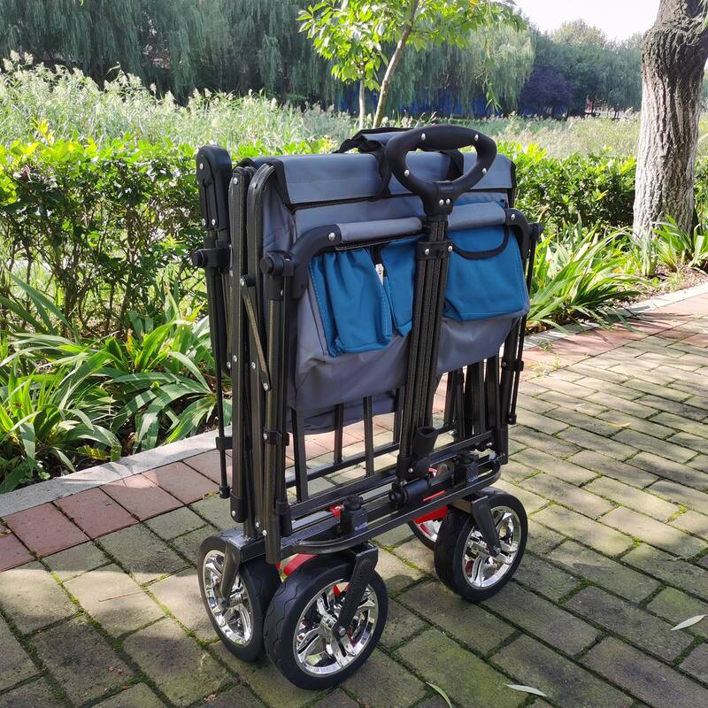 Push & Pull Utility Folding Wagon with Removable Canopy
