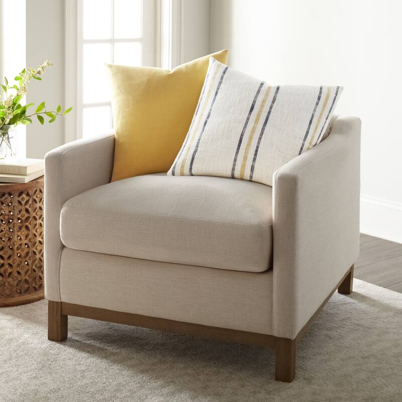 Yarn-Dyed Cotton Decor Throw Pillow in Framed Stripe