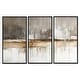 preview thumbnail 19 of 17, Designart Brown and Grey Horizon Abstract - Landscape Framed Wall Art Set of 3