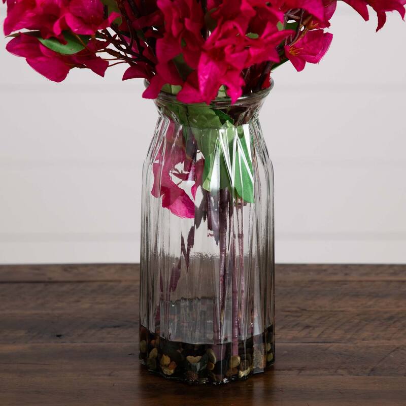 Bougainvillea Floral Artificial Arrangement with Vase - 31" - Pink