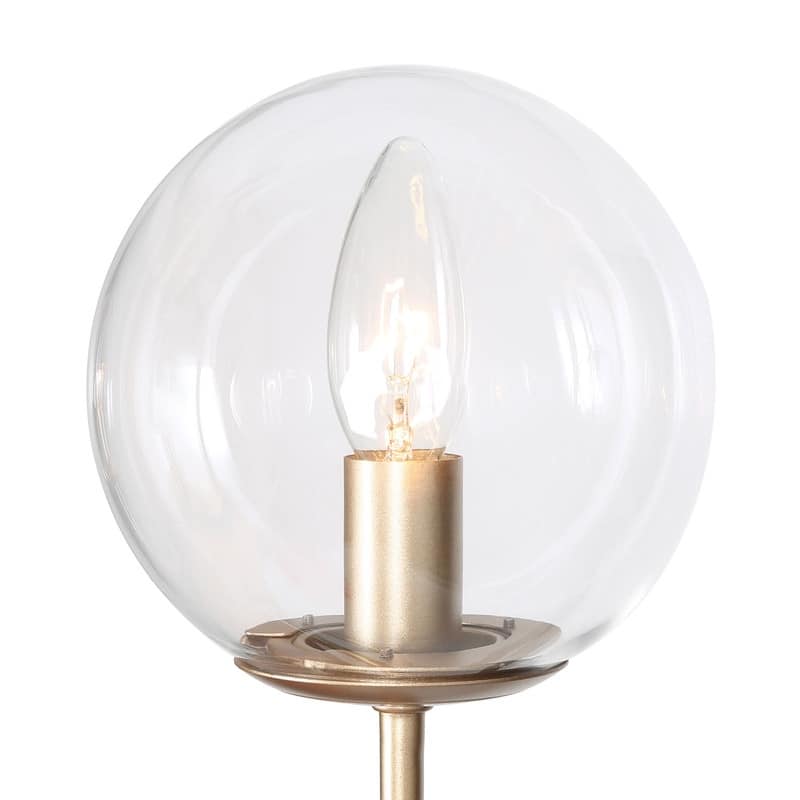 Modern Gold 4-light Chandelier Orb Glass Curve-arm Ceiling Lights for Dining Room - D21.5'' x H84.5''