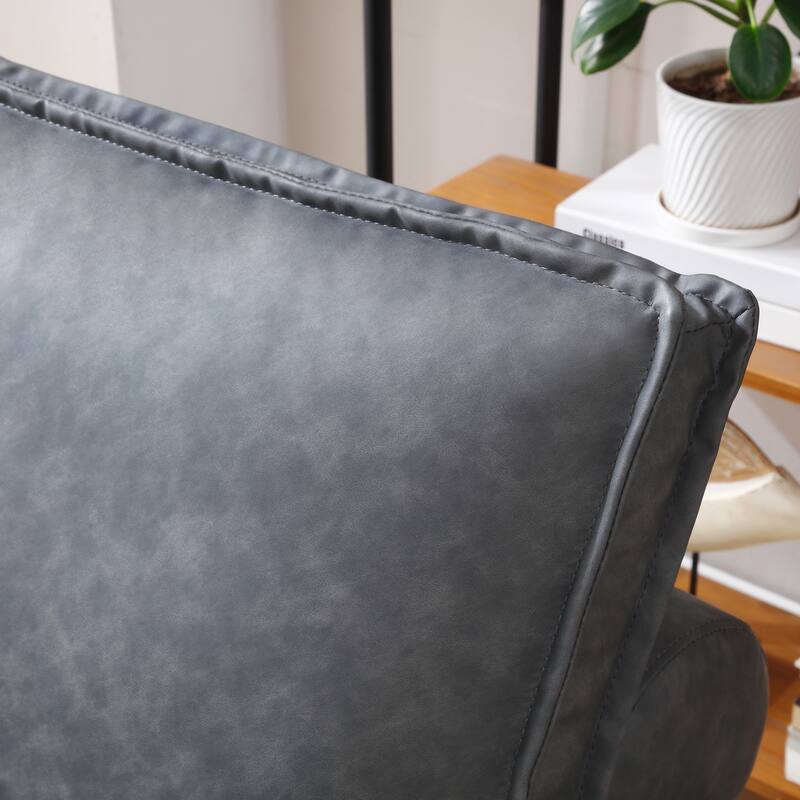 Multi-Purpose Ottoman Sofa Bed with Removable Backrest, Faux Leather