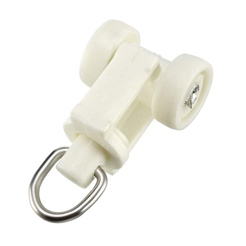 Curtain Track Rollers Plastic Twin Wheeled Carriers 10mm Dia 80 Pcs - White