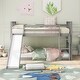 preview thumbnail 14 of 23, Twin over Twin Size Solid Wood Bunk Bed with Ladder, Slide and Fence for Kids, Bedroom