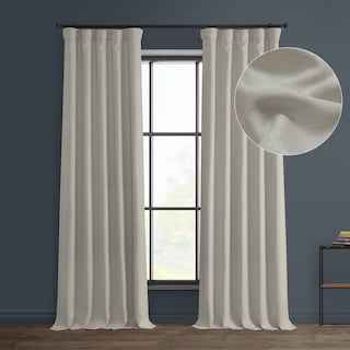 Exclusive Fabrics Textured Faux Linen Room Darkening Curtains for Bedroom & Living Room Curtains (1 Panel)