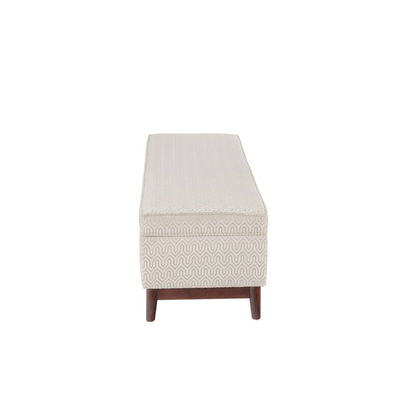 Brooke Transitional Wood Trim Tufted Storage Ottoman