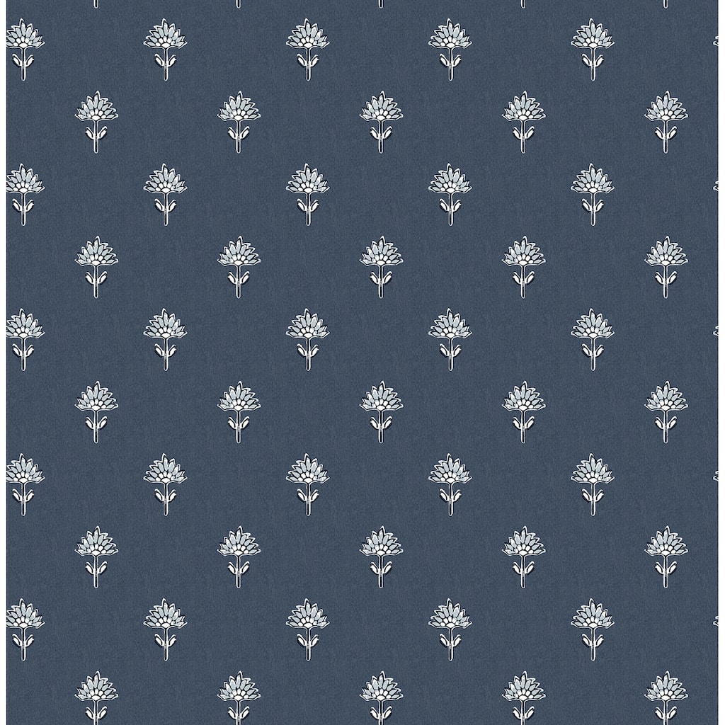 Chesapeake Surdiva Indigo Floral Fan Wallpaper