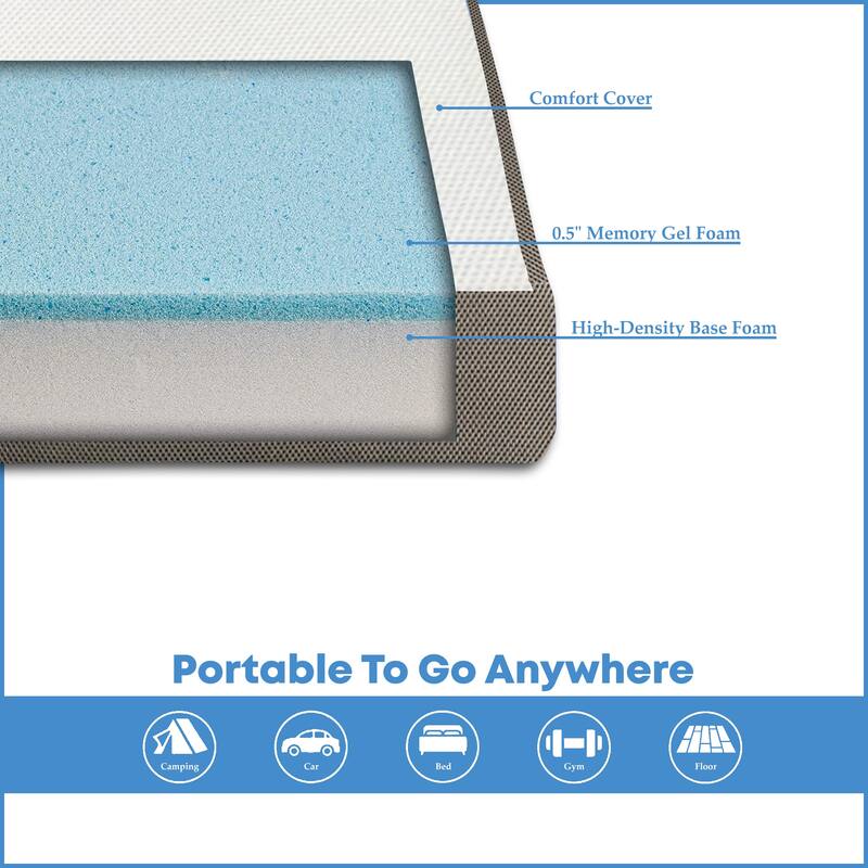 ONETAN,Folding Mattress, 3" & 4" Gel Memory Foam Portable Tri-fold Mattress