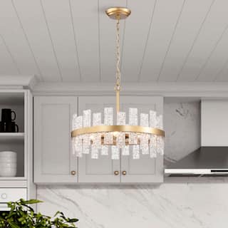 Casandra 6-light Drum Glass Strip Chandelier