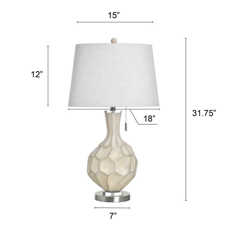 StyleCraft Poly Table Lamp - Buzet Ivory - White Shade