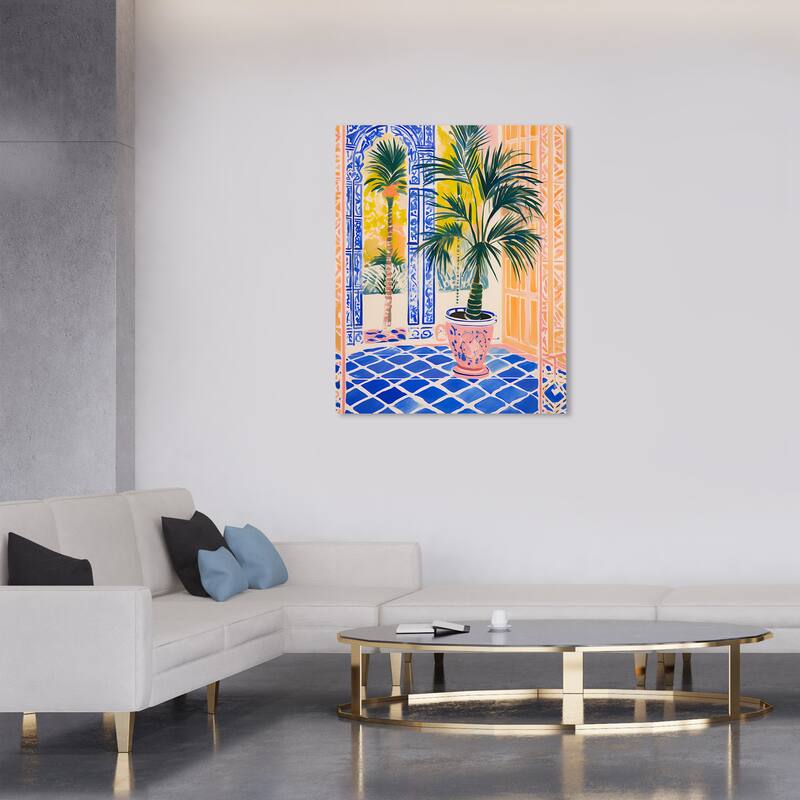 Wynwood Studio Canvas Architecture and Buildings Porticos II Blue and Sapphire Blue Modern & Contemporary Wall Art Canvas Print - 30 x 36