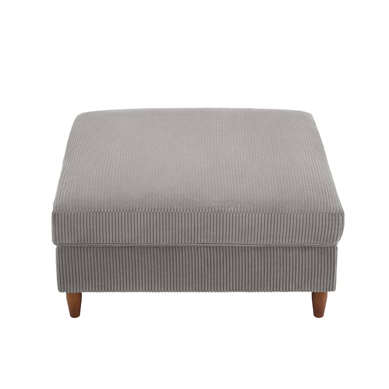 40" W Oversized Corduroy Upholstered Ottoman