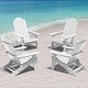 preview thumbnail 43 of 56, WINSOON All Weather HIPS Outdoor Folding Adirondack Chairs Outdoor Chairs Set of 4 White