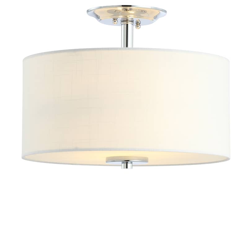 David 15" Metal LED Semi-Flush Mount, Oil Rubbed Bronze/White by JONATHAN Y