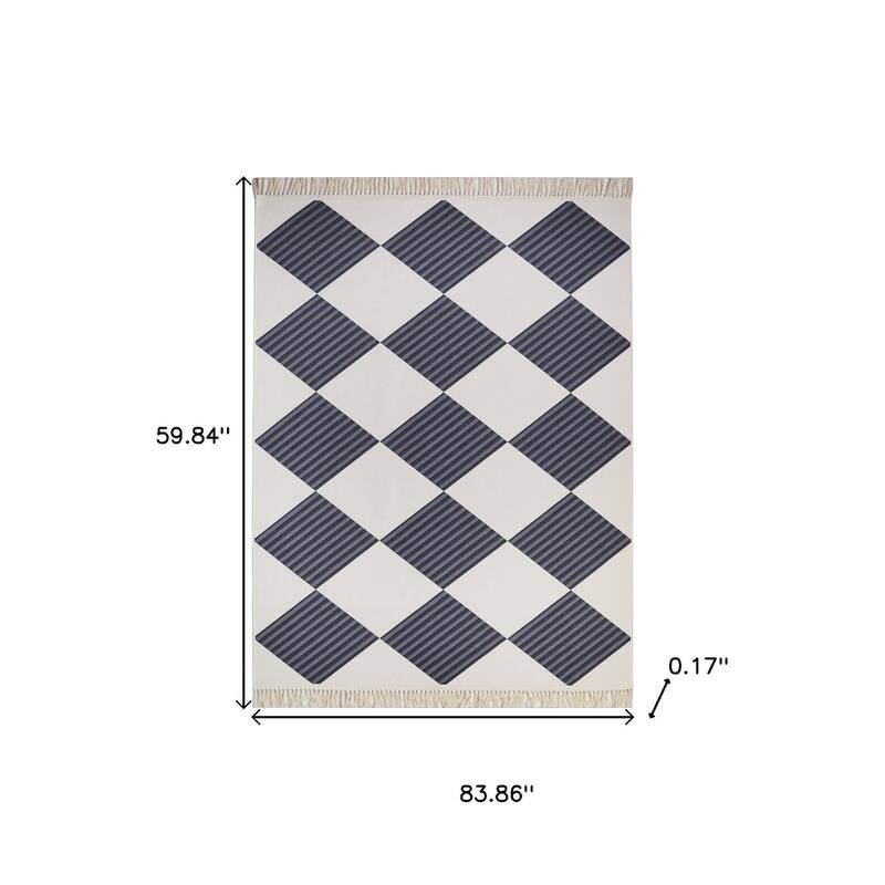 HomeRoots Geometric Modern, Contemporary Rectangle Area Rug - 3' X 5'