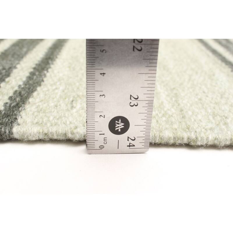 ECARPETGALLERY Flat-Weave Ankara FW Light Green Wool Kilim - 5'2 x 7'8