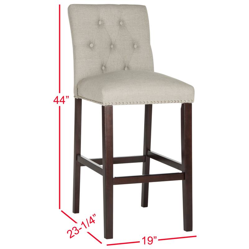 SAFAVIEH Jelka 31.5 Inch Bar Stool (Set of 2) - 19" x 20" x 44" - 19Wx23Dx44H
