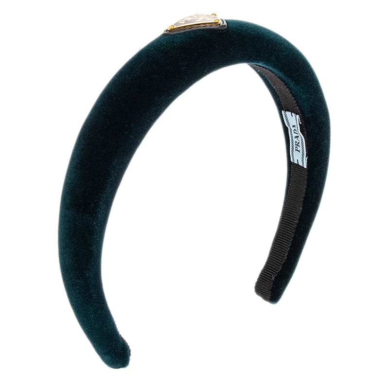 Prada Velvet Headband - Dark Teal