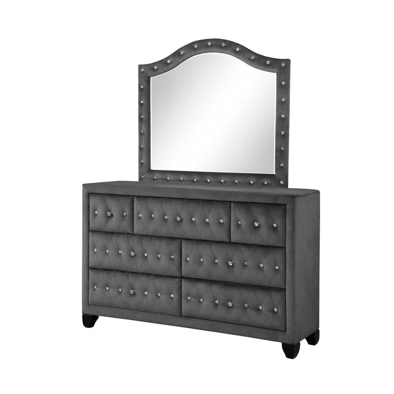 Encore King / Queen 4PC / 5PCS Bedroom Set in Beige / Black / Gray