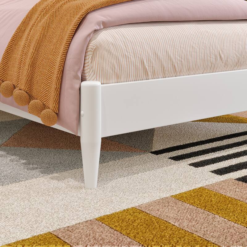 Valencia Solid Wood Low Profile Sleigh Platform Bed