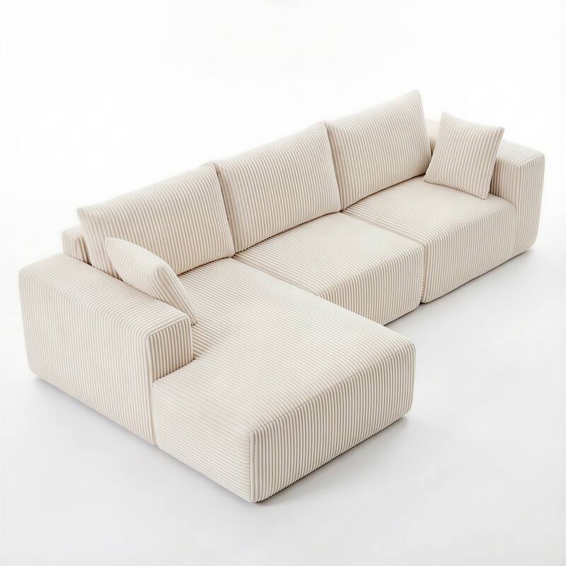 Modular Sectional Sofa, Cloud L-Shaped Couch with Deep Seats and Chaise, Upholstered Boneless Modular Couch