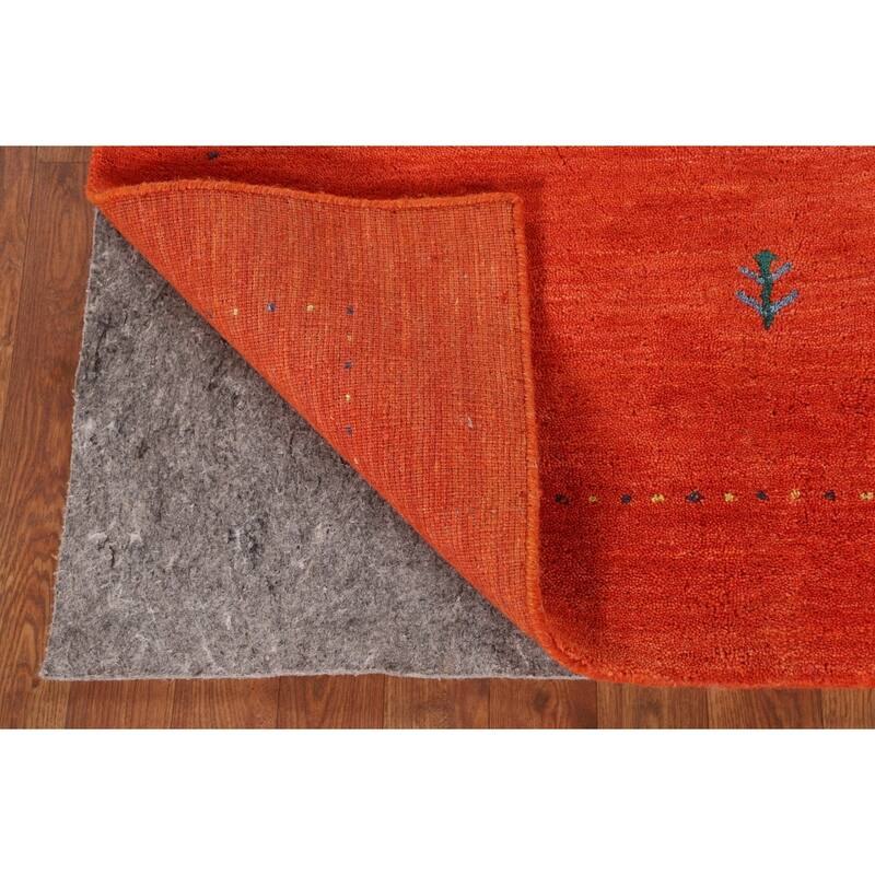 Salmon Tribal Gabbeh Oriental Area Rug Handmade Wool Carpet - 3'10"x 5'10"