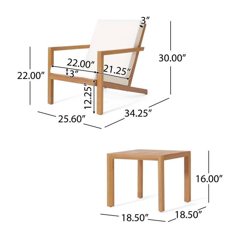 3 PC Outdoor Patio Chat Set with 2 Adirondack Chairs and Coffee Table