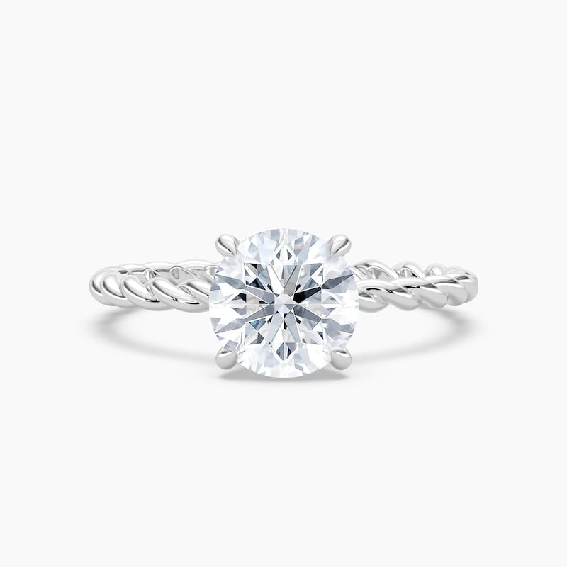 Auriya 14K Gold Lab Grown Diamond Round Twisted Hidden Halo Engagement Ring 1.04 - 5.04ct. tw. (F-G, VS) - 4.00 carats - 8.5 - White