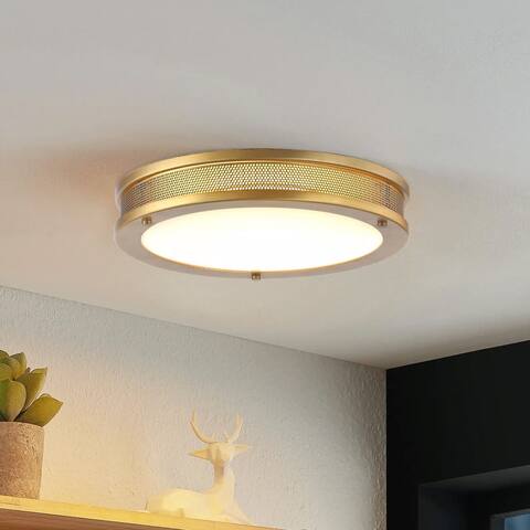 Modern Gold 20W Integrated LED Semi Flush Mount Light - 12.6*12.6*2H