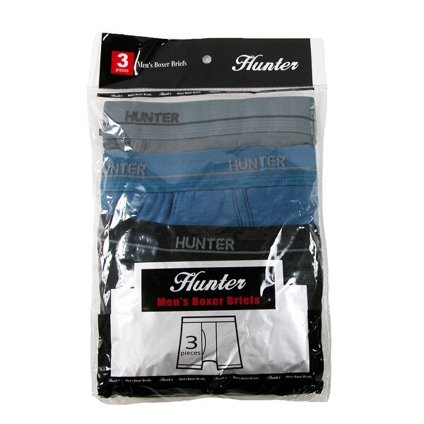Hunter Men's Big and Tall Boxer Brief Underwear (3 Pair Pack)