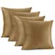 Nestl Solid Microfiber Soft Velvet Throw Pillow Cover (Set of 4) - 24" x 24" - Mocha Light Brown
