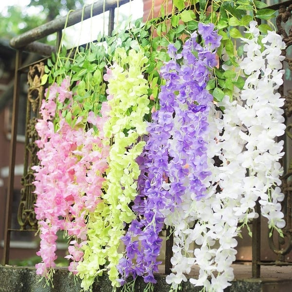 Artificial Wisteria Garland - Hanging Flower Decor - Bed Bath & Beyond -  42082204