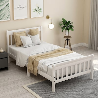 Wood Platform Bed Twin Bed Frame Panel Bed