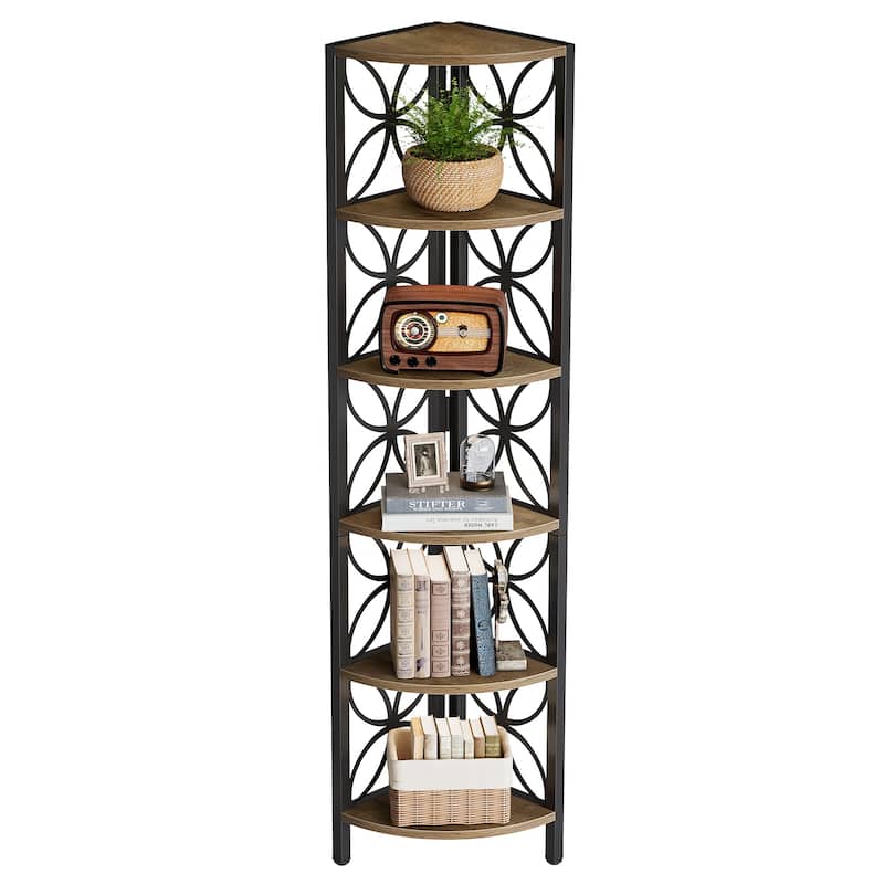70.9" Corner Shelf, Corner Bookshelf Display Plant Stand Storage Rack for Living Room Bedroom Bathroom Kitchen