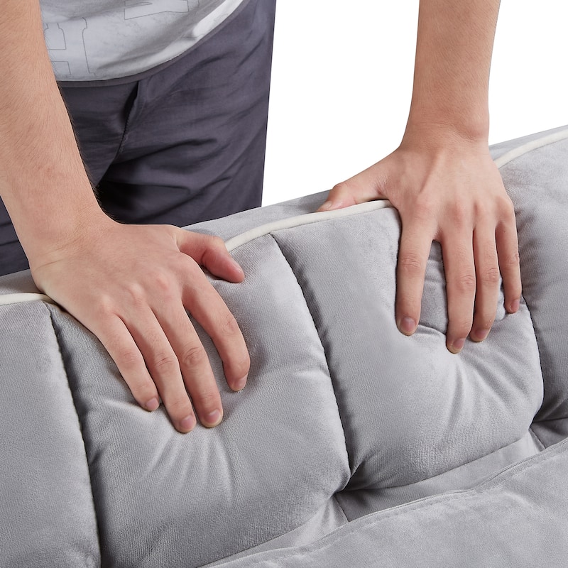 Velvet Single Convertible Sofa Bed with USB Charging Port