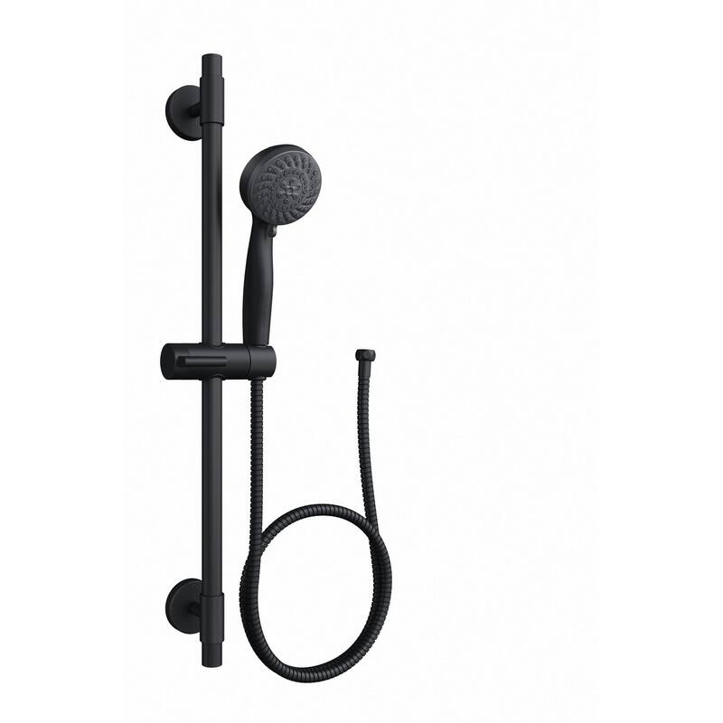 PROFLO 1.8 GPM Multi Function Hand Shower Package - Includes Slide Bar - Matte Black