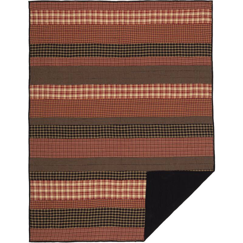 Red Rustic Bedding VHC Beckham Quilt Cotton Striped Patchwork