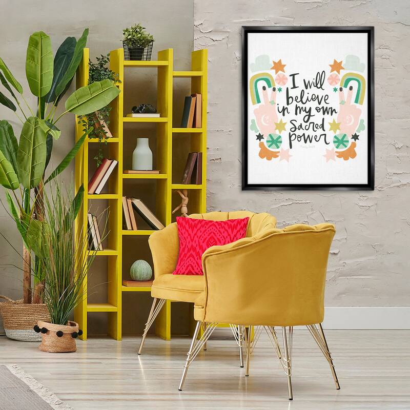 Stupell Empowering Sacred Power Sentiment Framed Floater Canvas Wall Art Design By Mandy Ford Art + Illustration