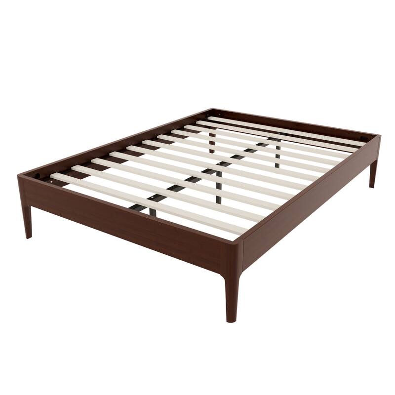 Solid Bamboo Platform Bed with Metal Support & Ample Underbed Storage by Harper&Bright Designs