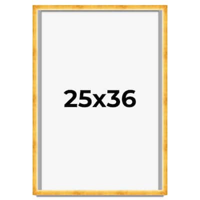 25x36 Shadow Box Frame Gold | 1.625 Inches Deep Real Wood Traditional